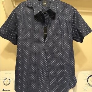 A Dapper Life- Men's Classic Navy Polka Dot Shirt